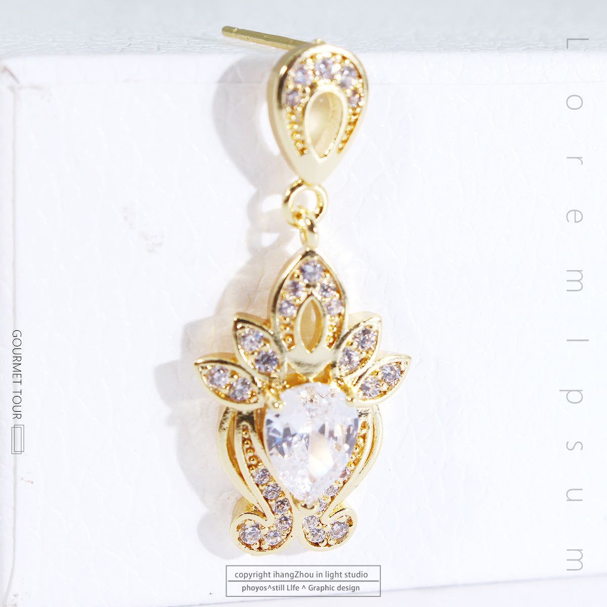 Women's Gold Petal Love Designer Earrings
