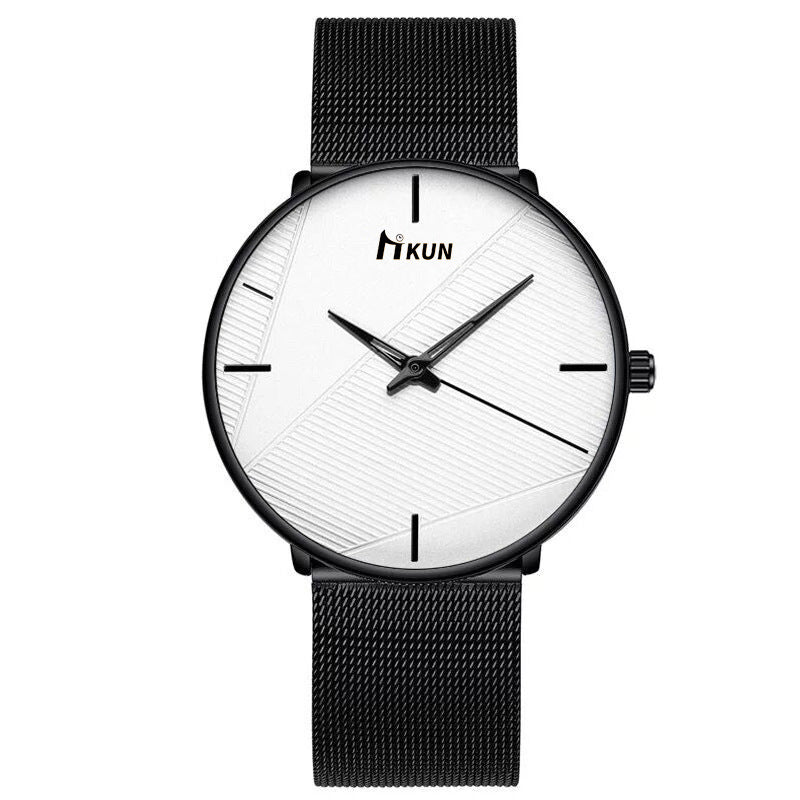 British style men's casual mesh belt watch