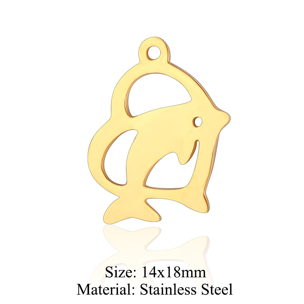 5 pcs/titanium steel pendant swan elephant gecko dolphin