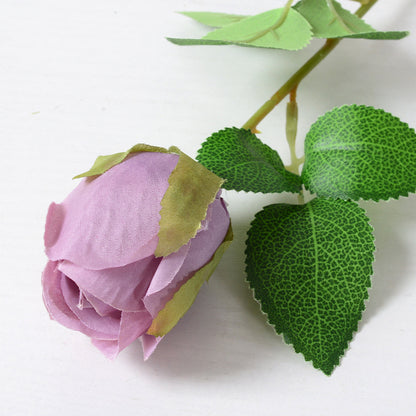 Artificial rose bud silk flower