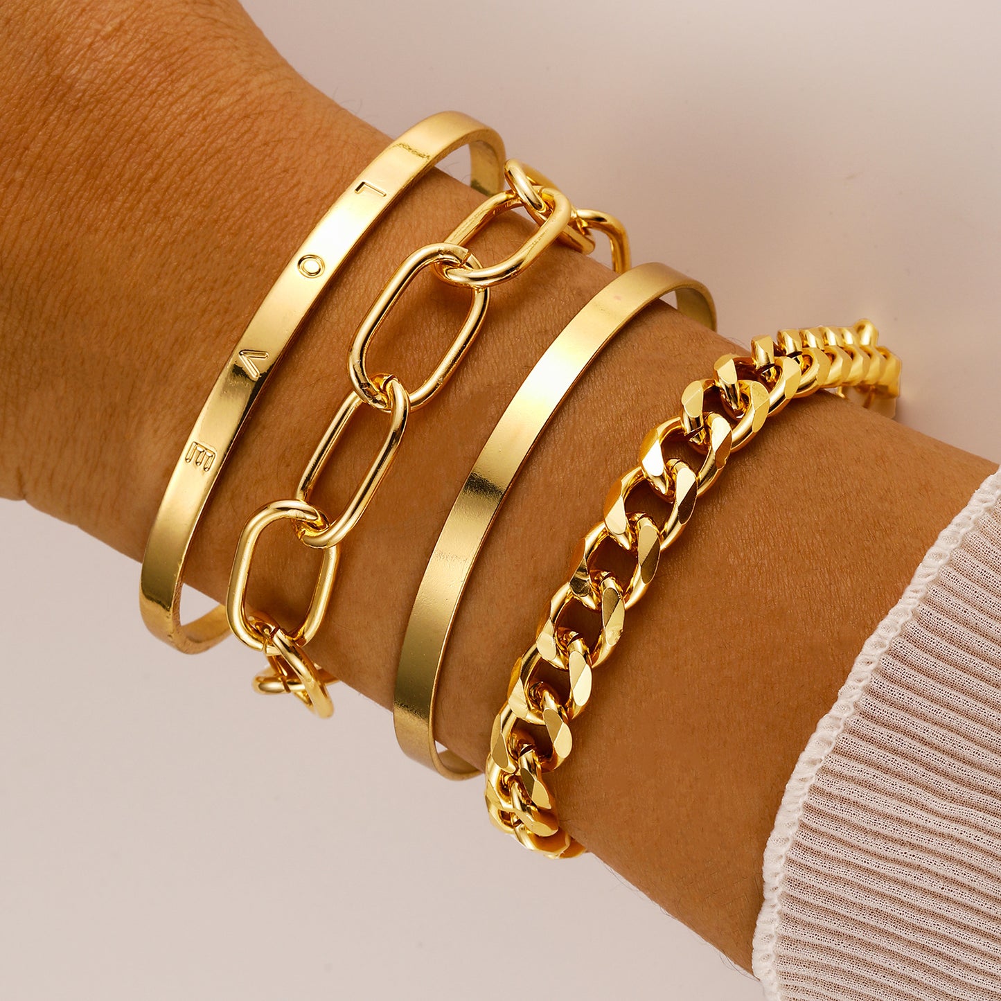 Bohemian Geometric Love Chain Bracelets (4-Piece Set)