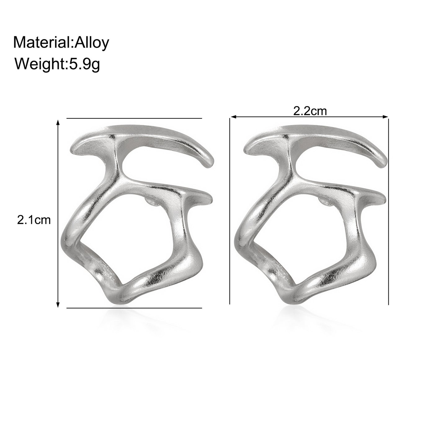 Irregular Hollow Metal Stud Earrings