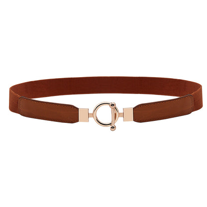 Retro Circle Button Slim Waist Seal