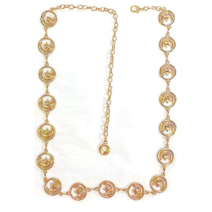 Carved geometric retro waist chain