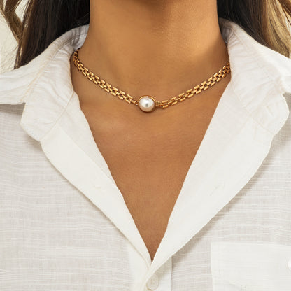 Temperament three-row watch chain necklace