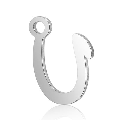 20 pcs/package steel color 26 English letters Titanium steel pendant