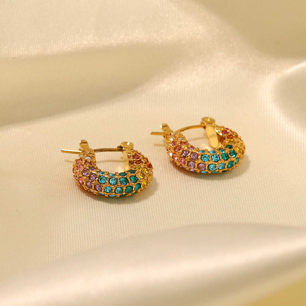 Colorful diamond earrings