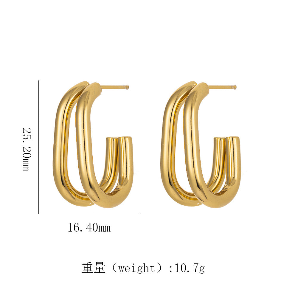 Women's 18K Gold Titanium Steel Geometric Hollow Spiral Bracelet