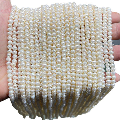 4-4.5mm freshwater thread punching round small pearl loose beads