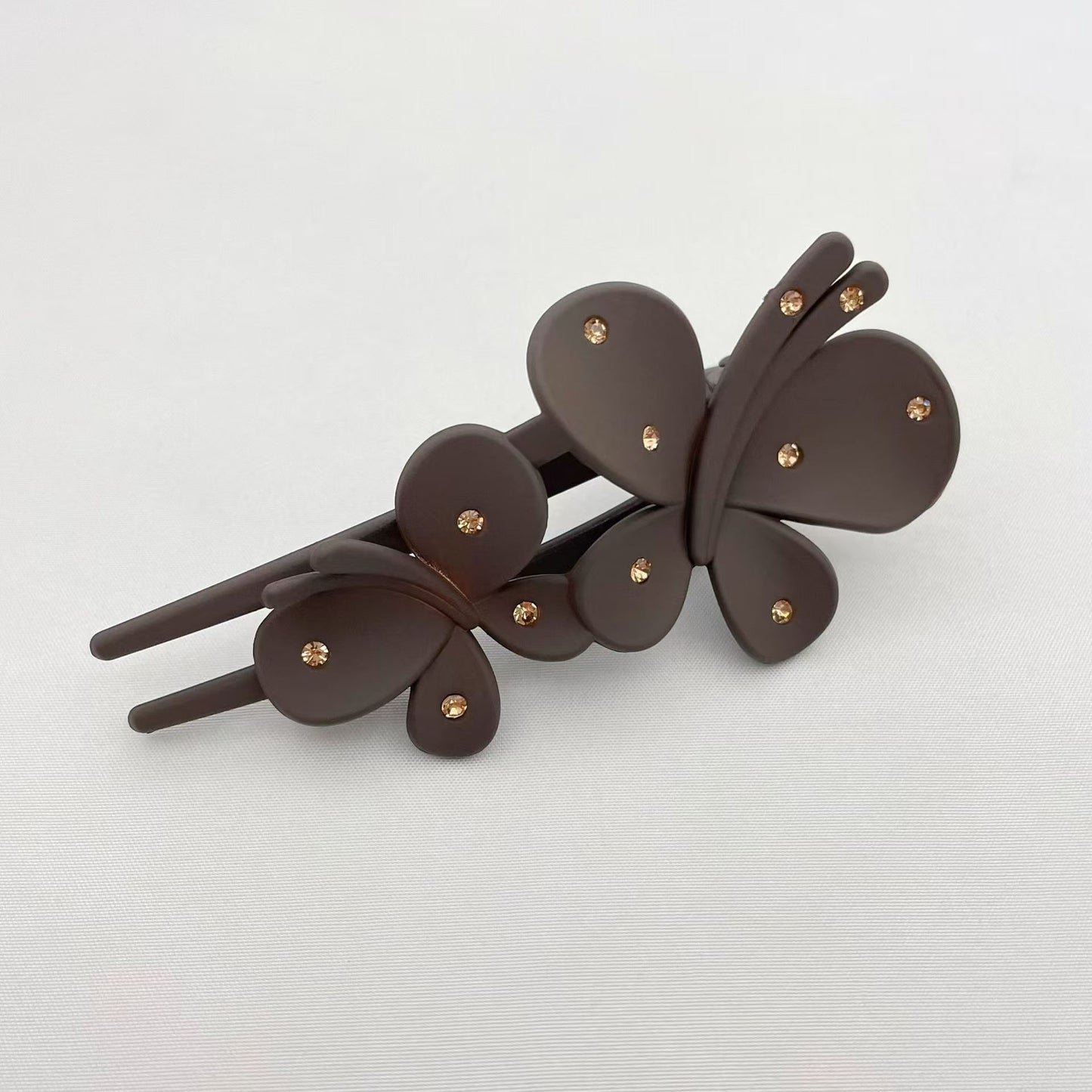 Frosted Rhinestone Flower Hairpin Female