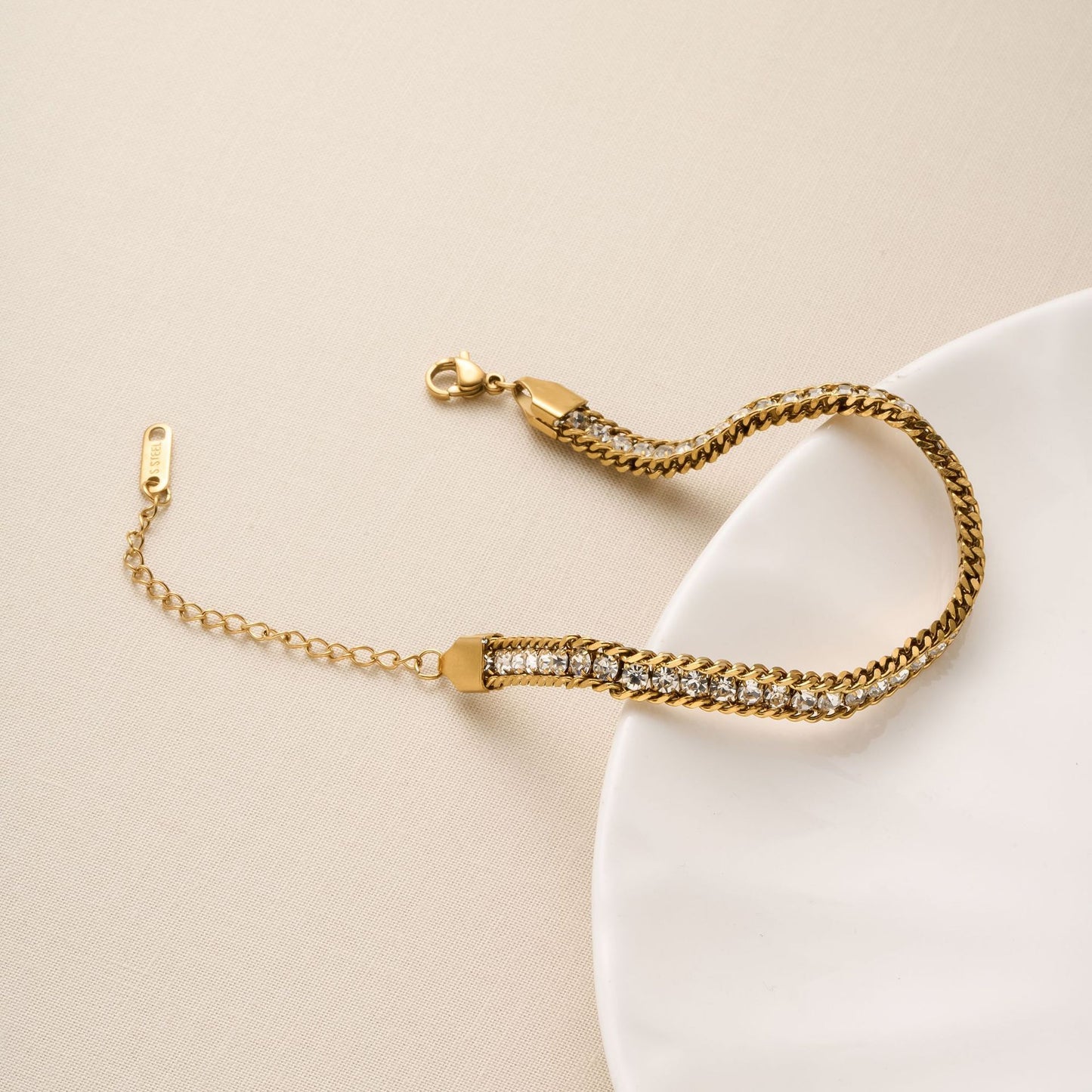 NEW Stainless Steel Diamond Bracelet