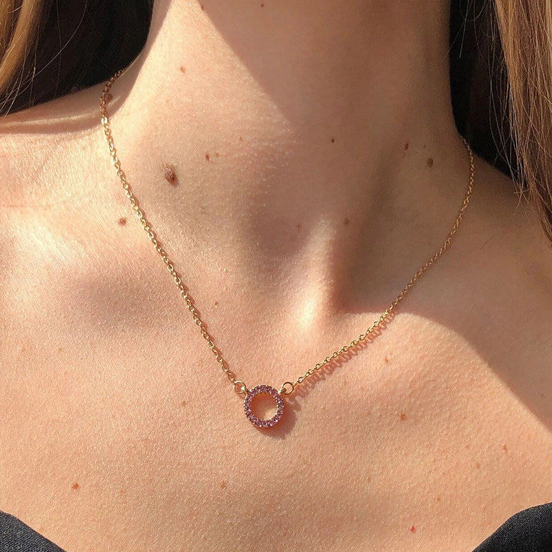 Geometric Diamond Ring Necklace