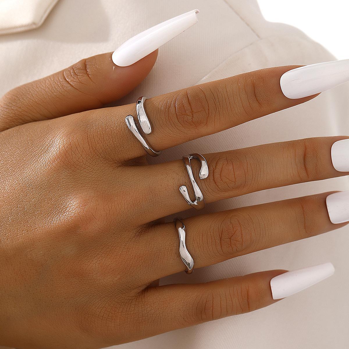 Irregular Water Drop Ring Set