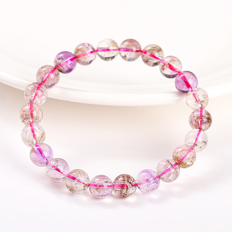 Pulsera de siete cristales transparentes de hielo natural 5A 