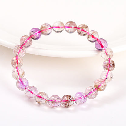 Pulsera de siete cristales transparentes de hielo natural 5A 