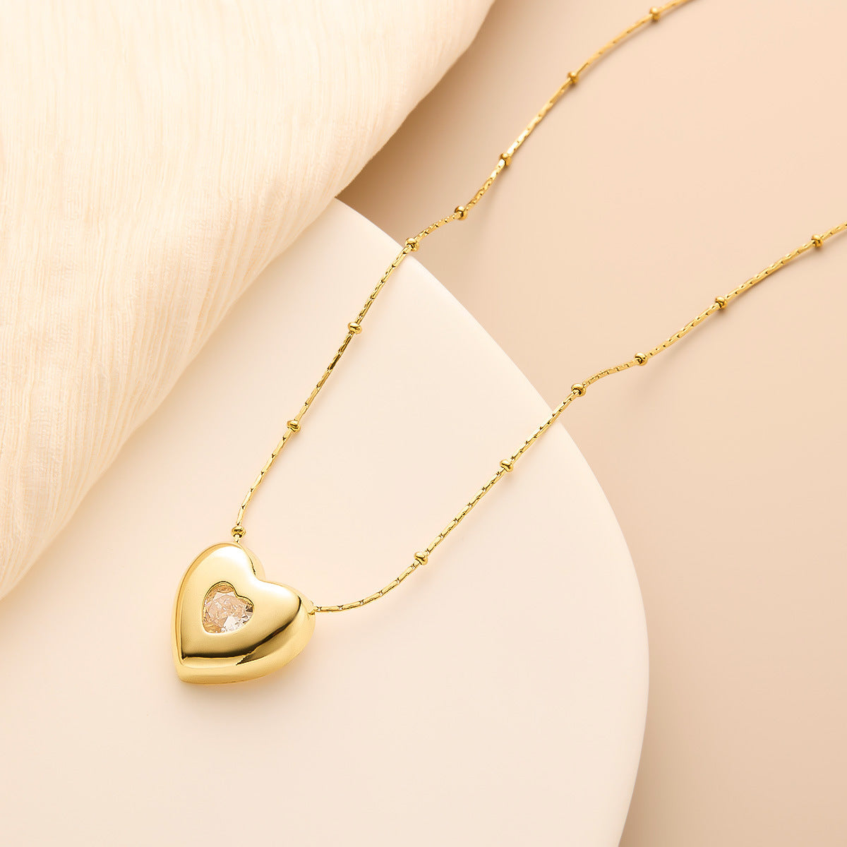 Love-Shaped Titanium Steel Clavicle Necklace