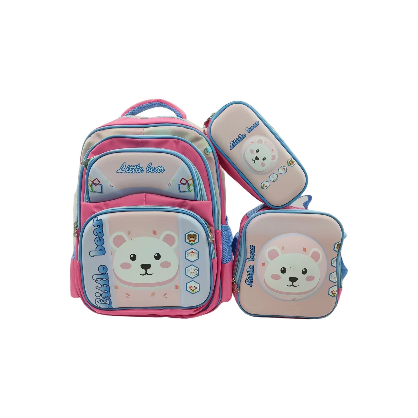 Can hold tie rod schoolbag lunch bag pencil case three-piece set