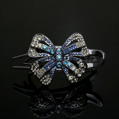 Bow three-tooth duck bill clip rhinestone grab clip