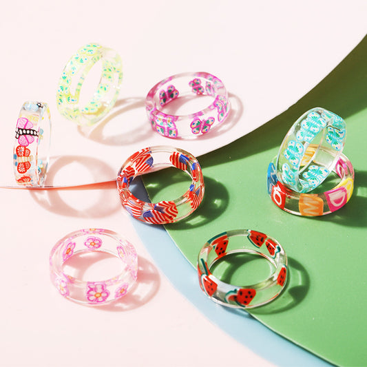 Personalized Summer Fruit Resin Ring