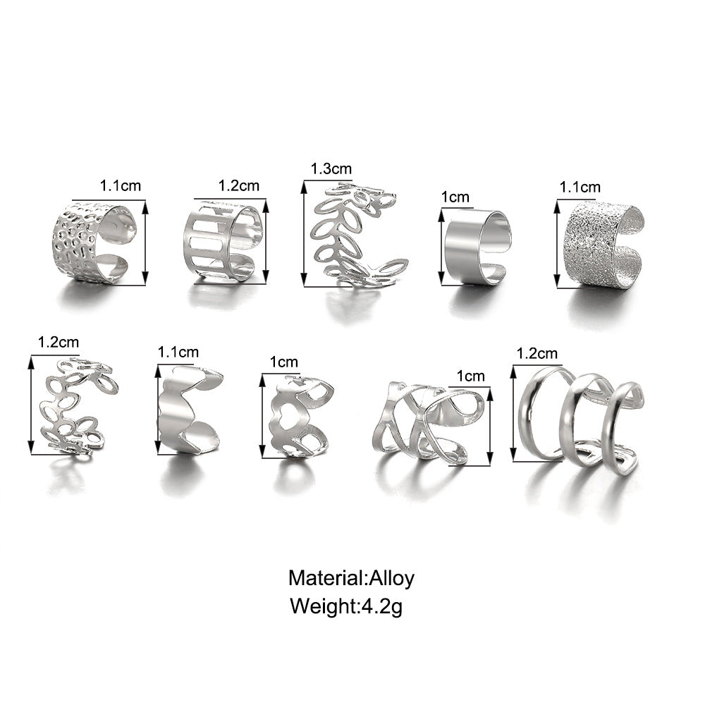 10 Gold Leaf Ear Cuffs