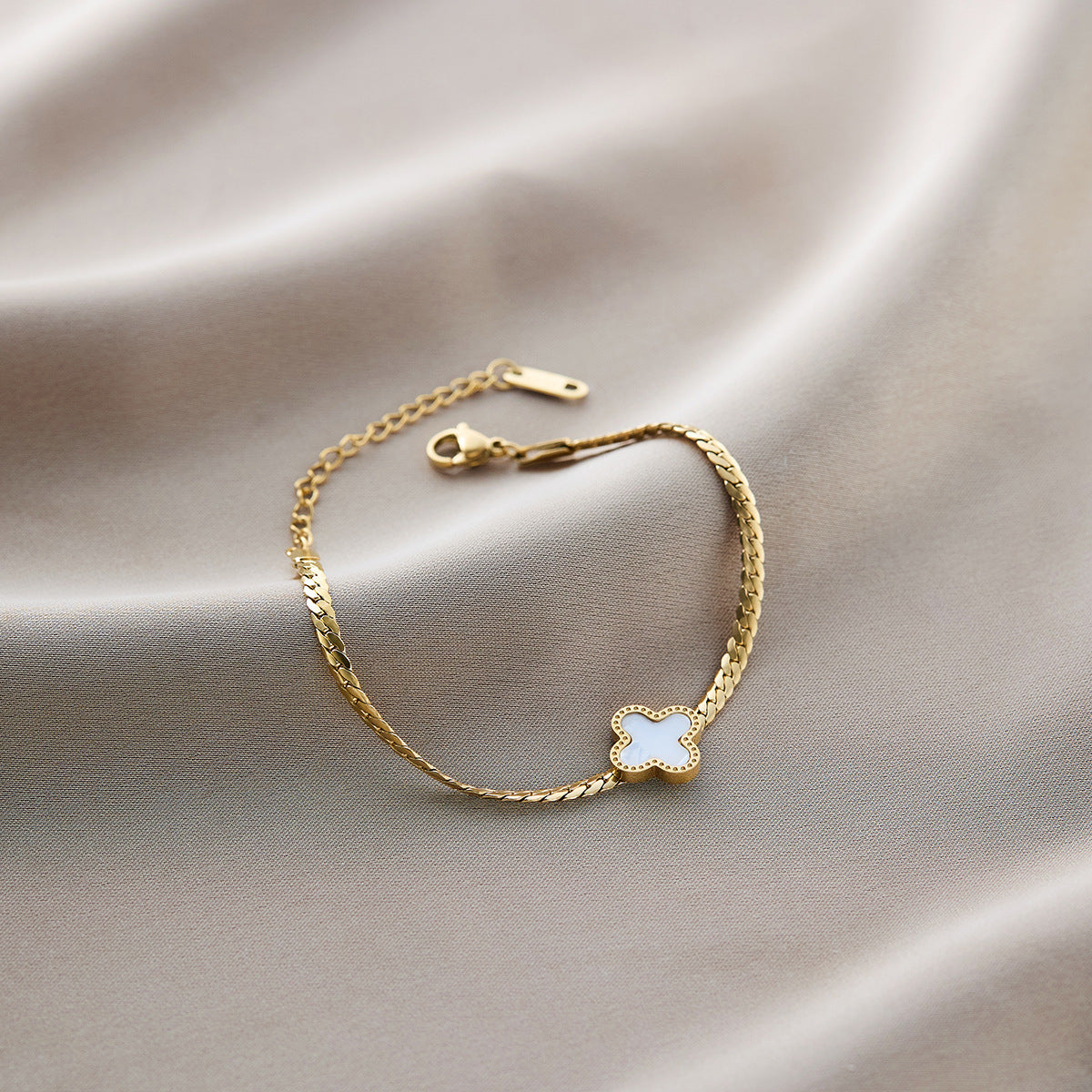 Titanium Steel Five-Leaf Clover Bracelet