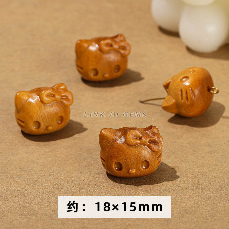 Barbie sandalwood carving lion head cat claw lotus pod accessories