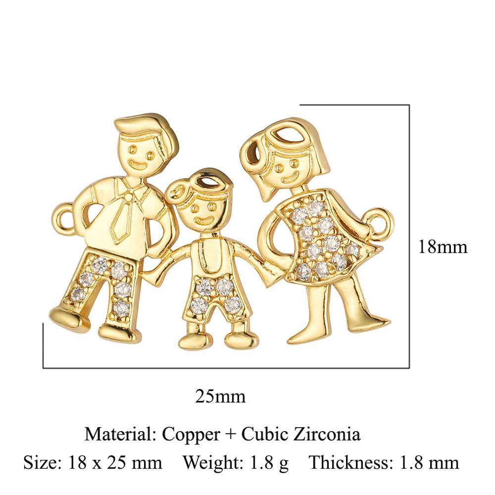 Copper zircon DIY jewelry connecting accessories