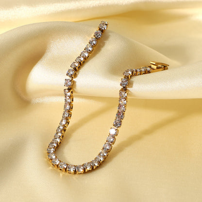 14K gold bracelet inlaid with zircon
