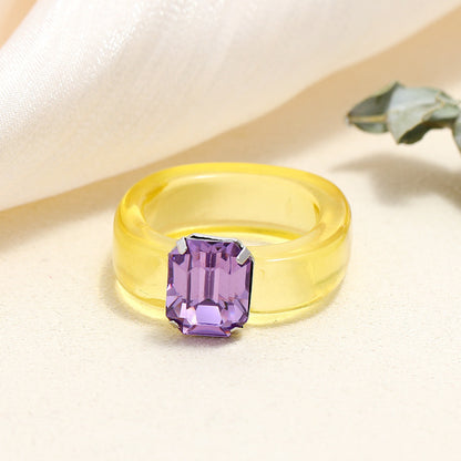 Colored diamond acrylic resin ring