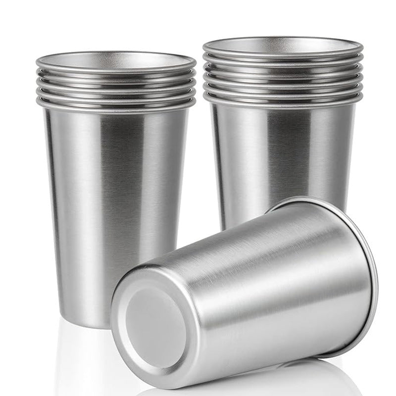 304 stainless steel single wall cup multi-style