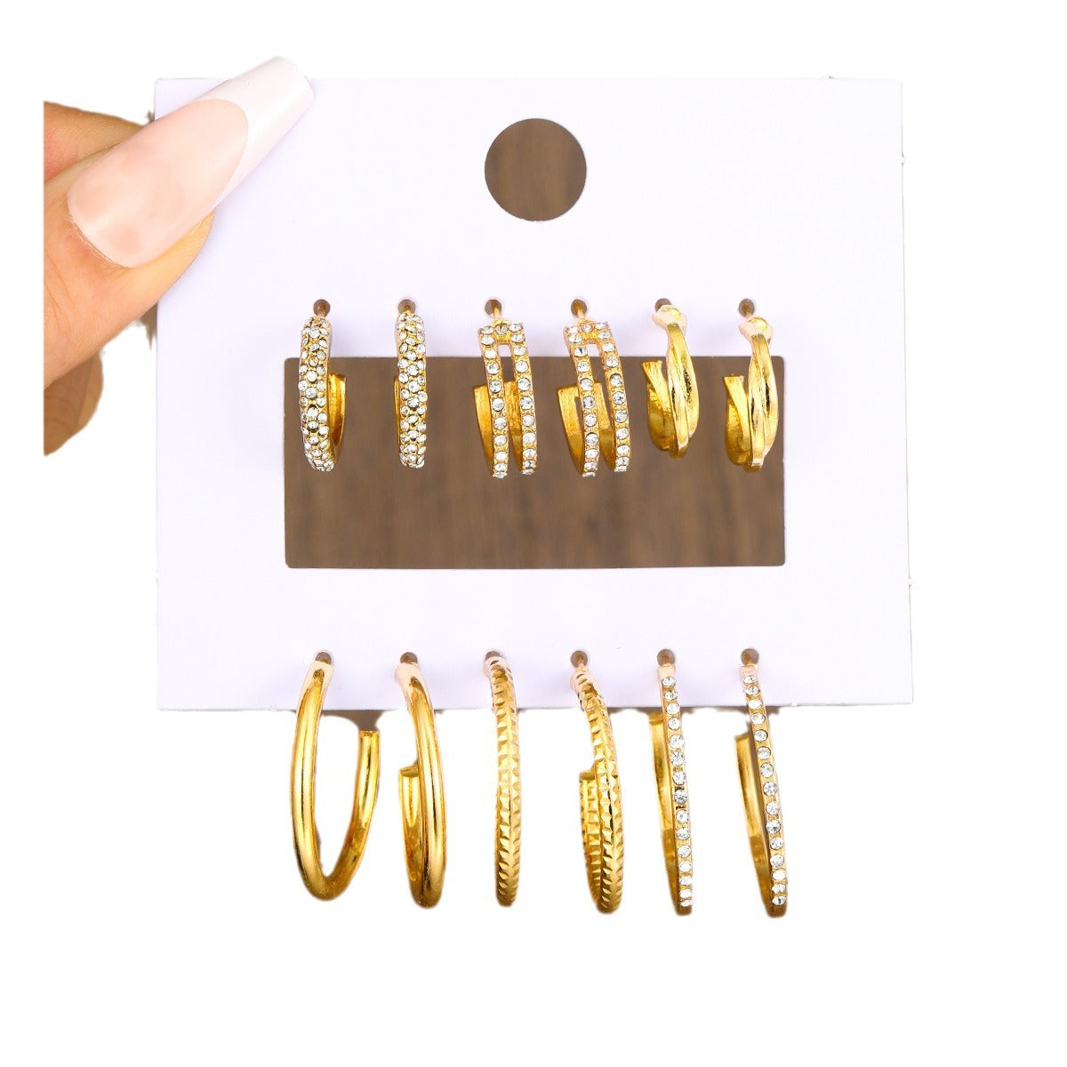 6-piece diamond earrings set