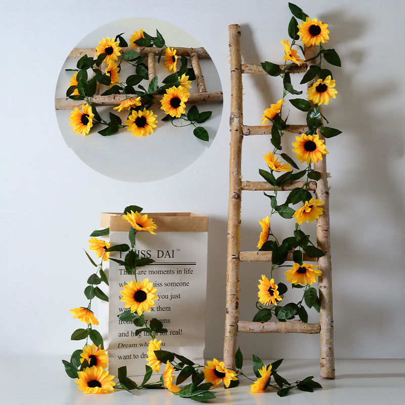 10 flores de girasol artificiales de vid grande 