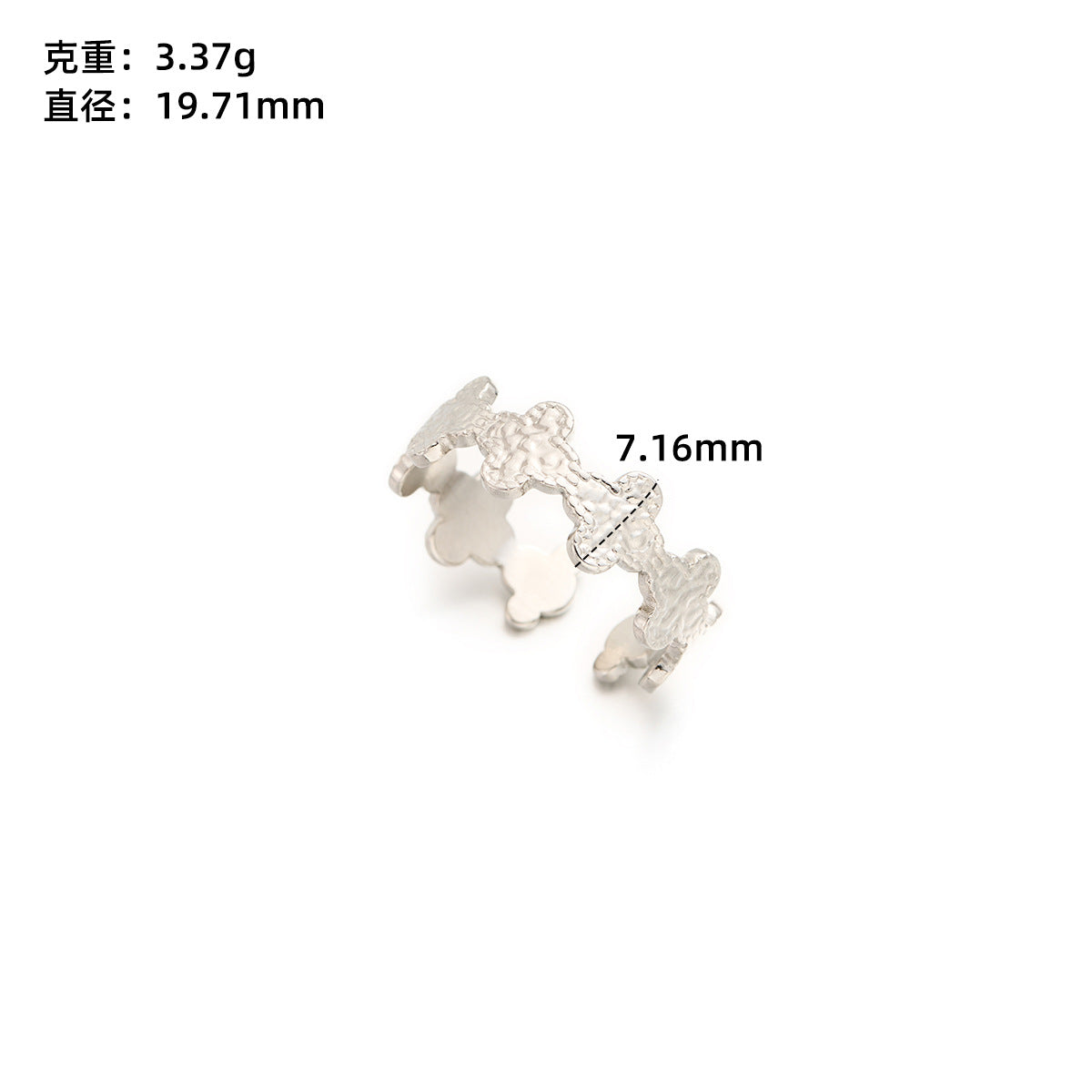 Stainless steel love open ring