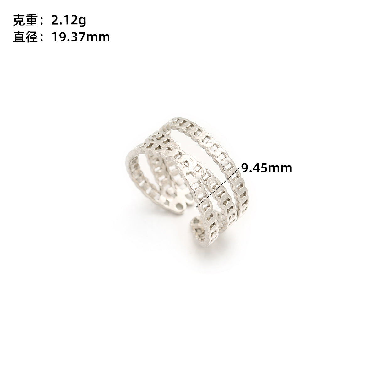 Stainless steel love open ring