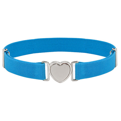 Silver Heart Buckle Adjustable Kids Belt