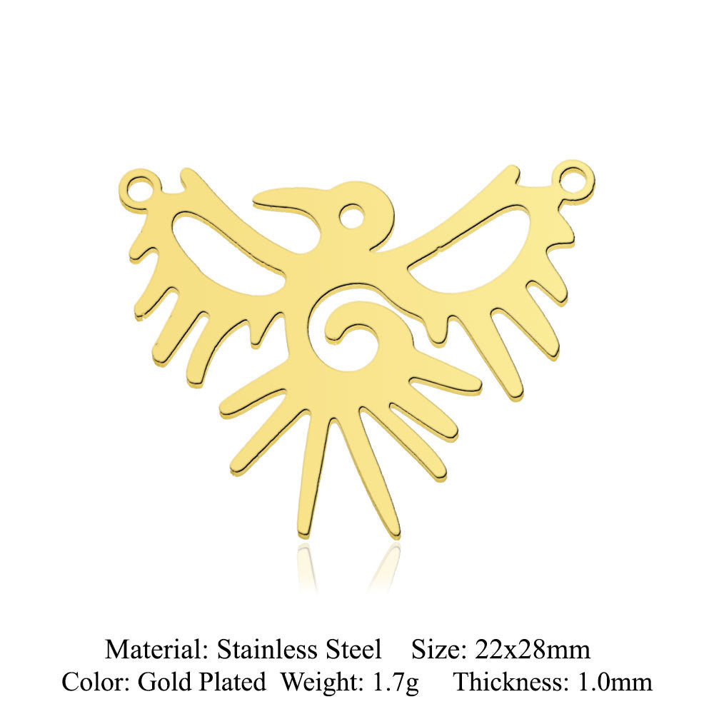 5 pcs/pack Hummingbird Moth Titanium Steel Pendant