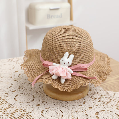 Fresh Bag Family Sun Hat Girls' Summer Beach Wave Straw Sun