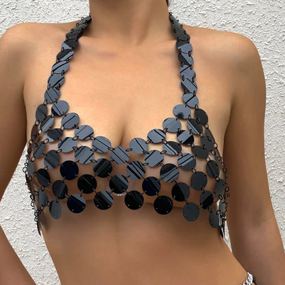 Cadena corporal con lentejuelas sexy para mujer 