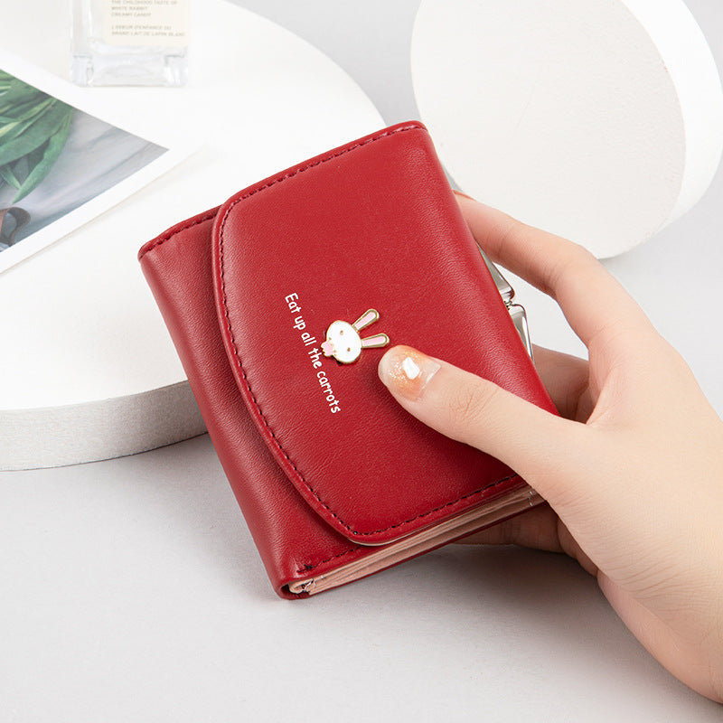 Cute rabbit wallet pu leather