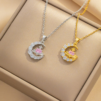 Regalo creativo del collar, collar de la luz de la luna del arco iris 