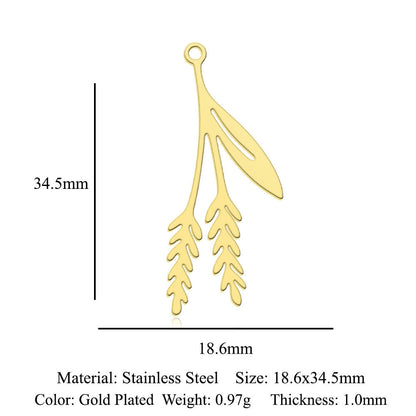 5 pcs/bag leaf maple leaf titanium steel pendant