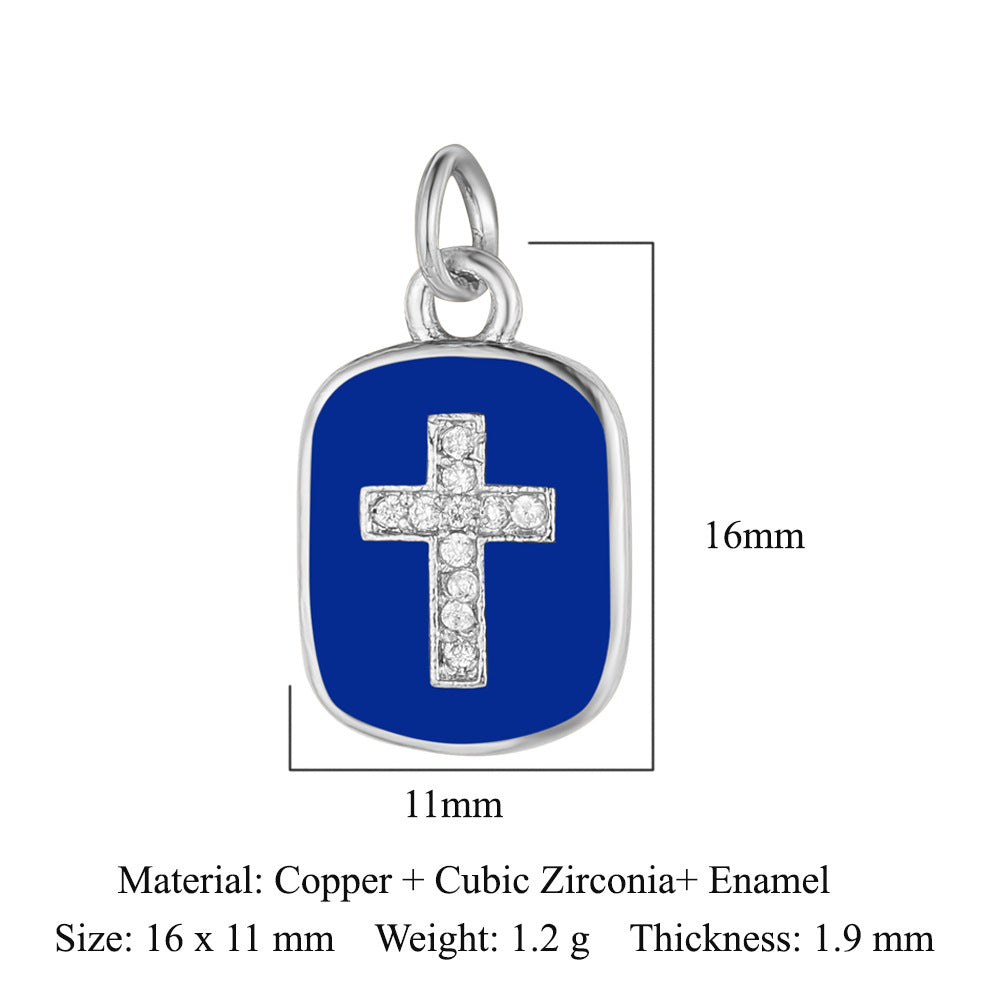 Oil drop diamond star tag copper zircon pendant