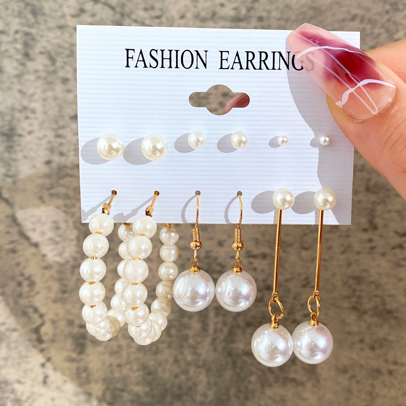 6-Piece Love & Pearl Earring Set