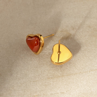 Pendientes de corazón rojo 