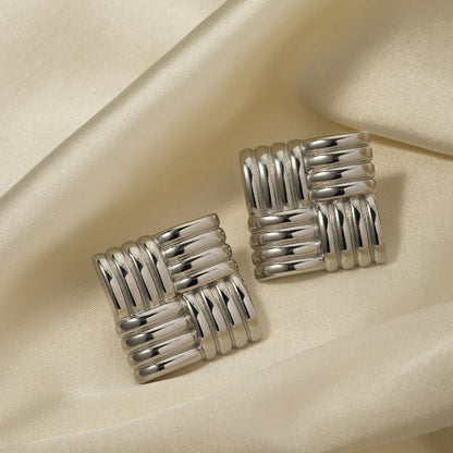 Aretes con textura cuadrada 