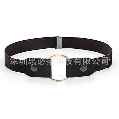 Braided leather button belt