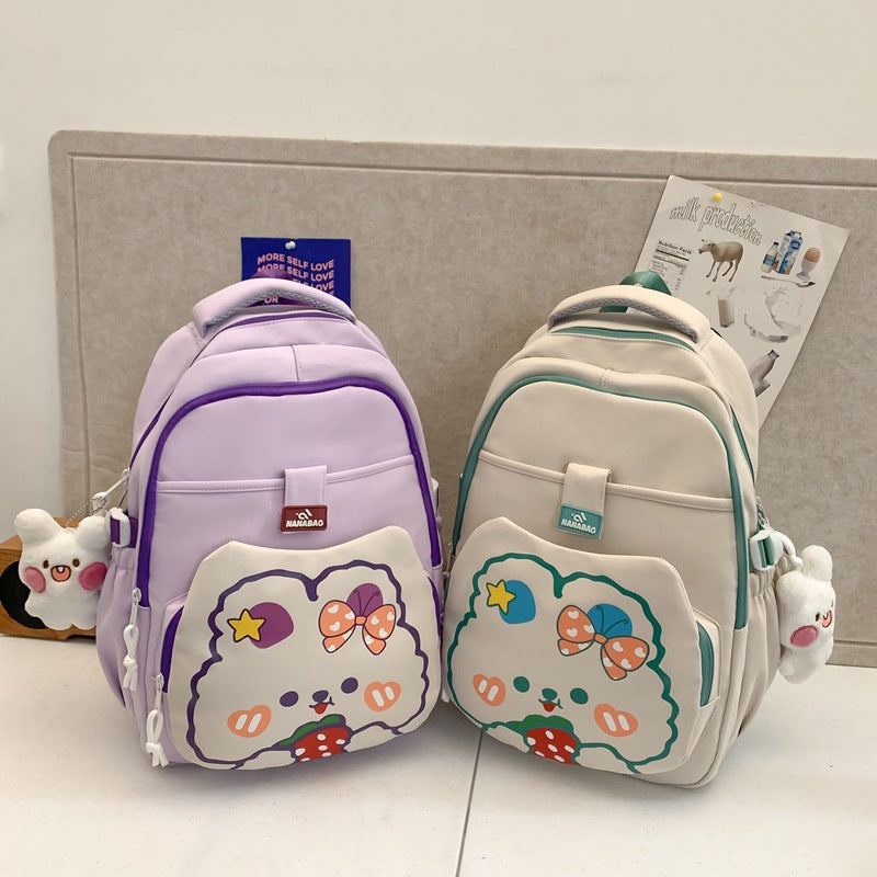 Backpack with cute print and large capacity