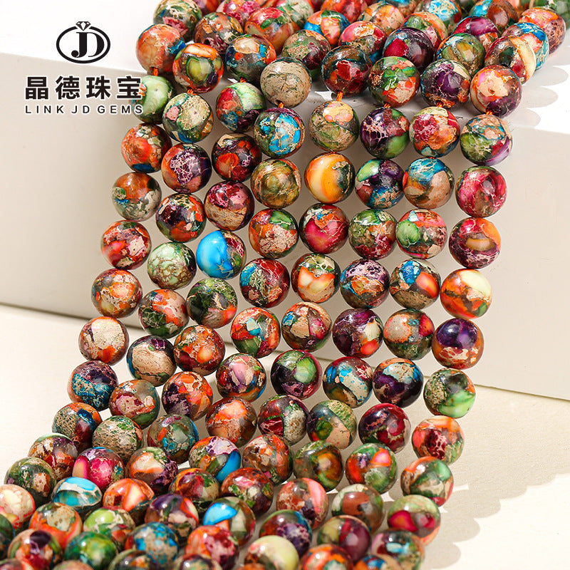Optimized colorful emperor stone loose beads