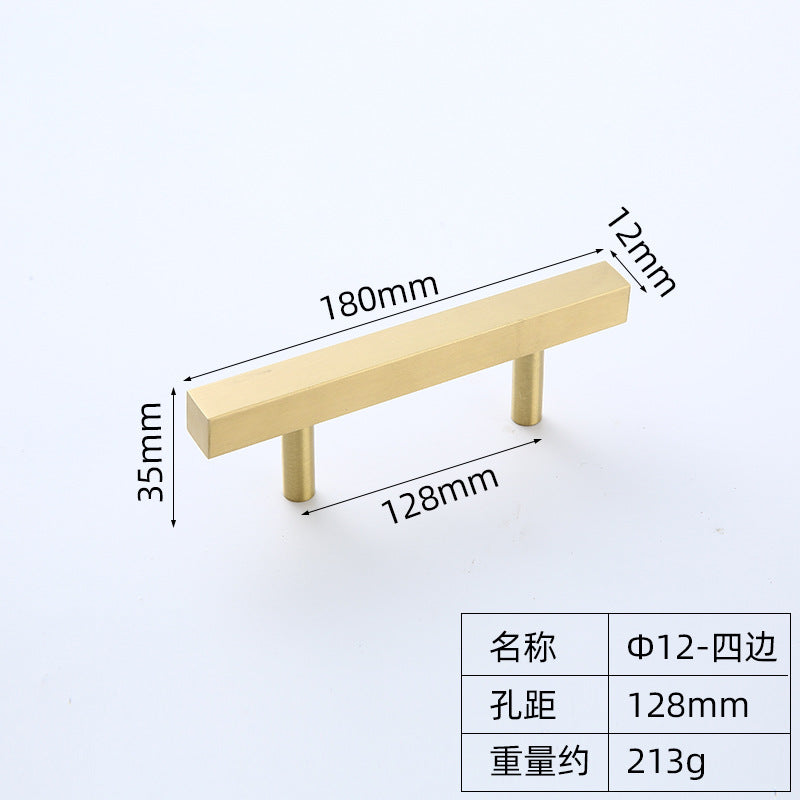 Square thickened brass handle