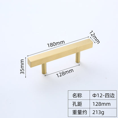 Square thickened brass handle